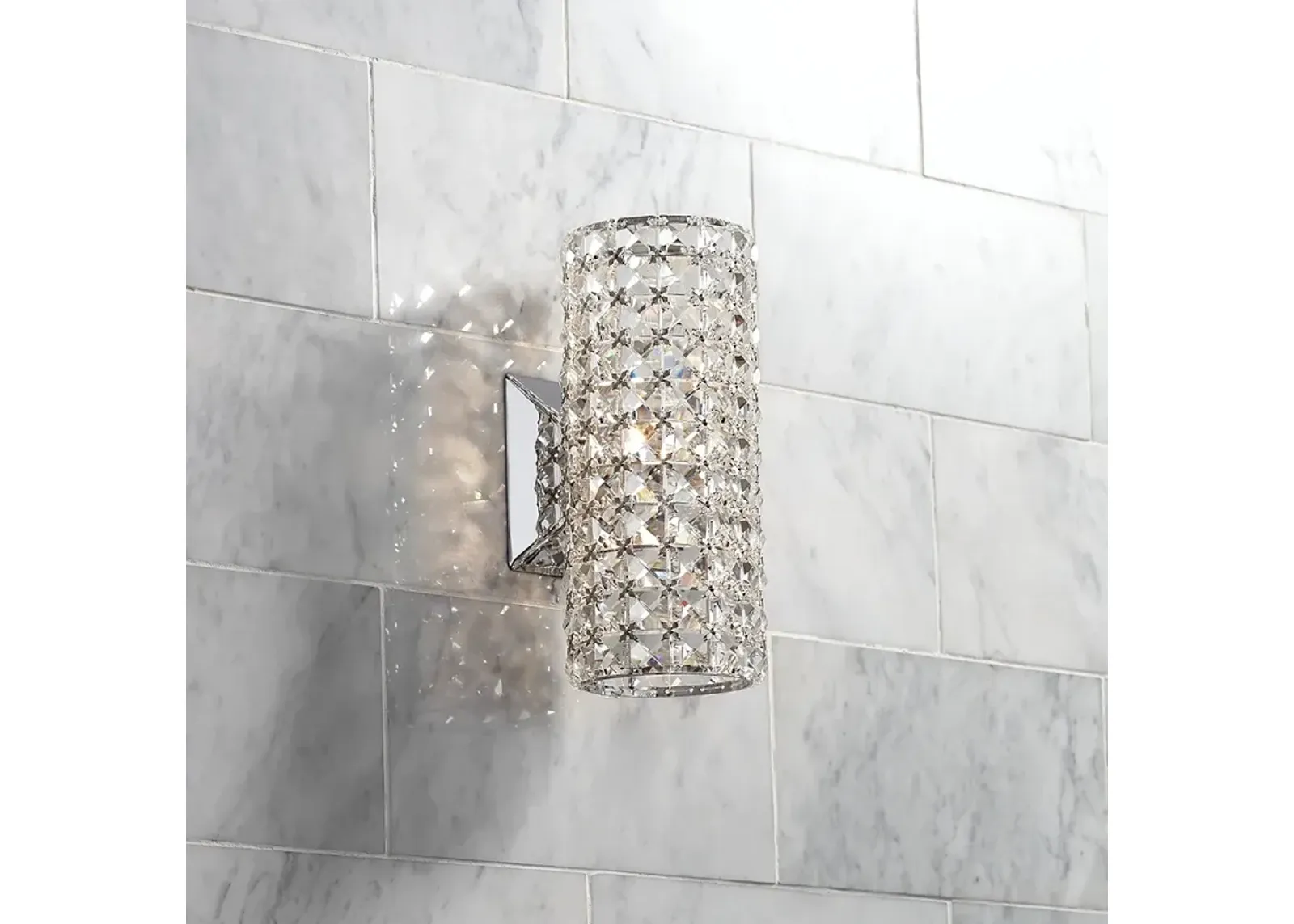 Cesenna 10 1/4" High Crystal Cylinder LED Wall Sconce