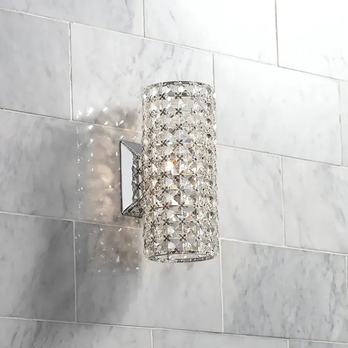 Cesenna 10 1/4" High Crystal Cylinder LED Wall Sconce