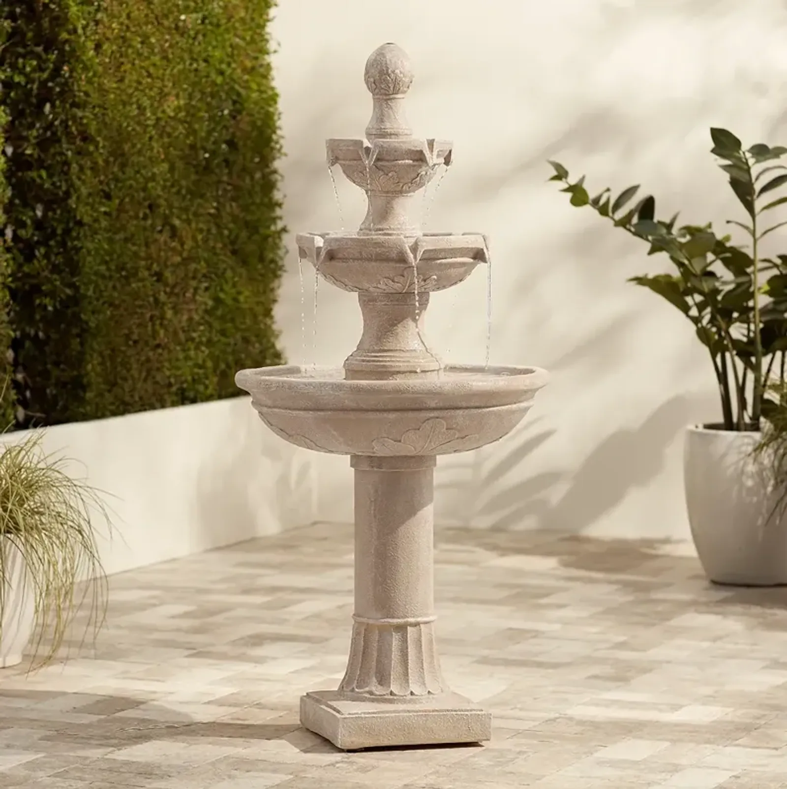 John Timberland Stafford 48" Three Tier Traditional Garden Fountain