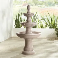 Domanico 57" High Three Tier Sandstone Outdoor Fountain