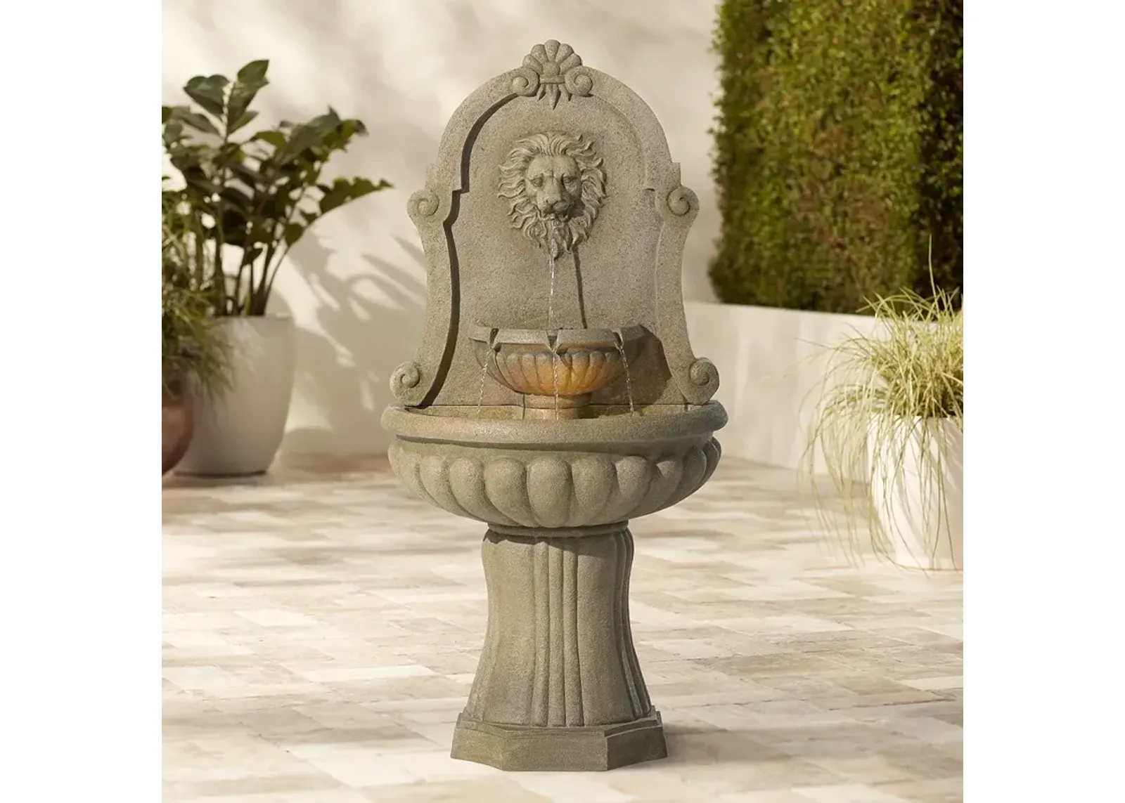 Royal Savanna Lion 58" High Indoor - Outdoor Floor Fountain