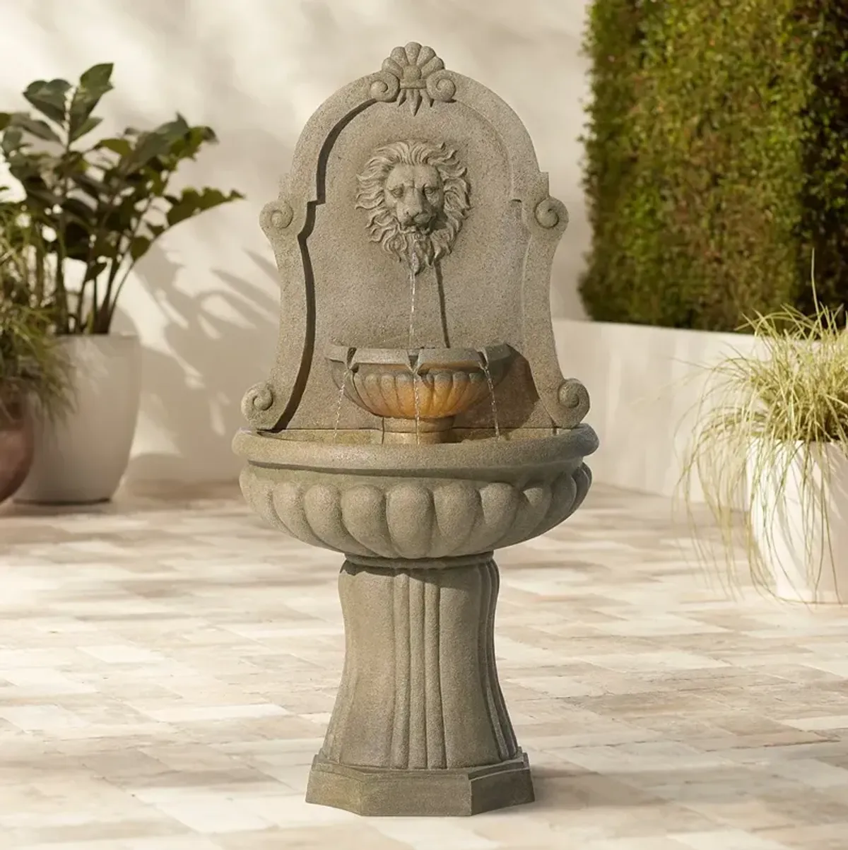 Royal Savanna Lion 58" High Indoor - Outdoor Floor Fountain