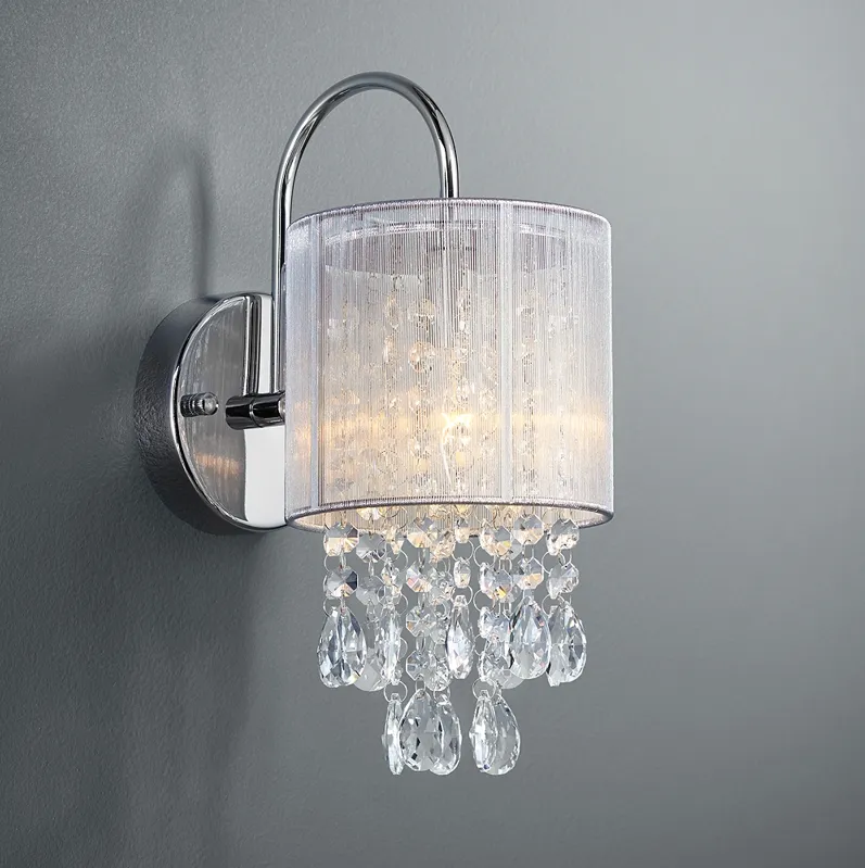 Possini Euro Silver Line 12"H Chrome and Crystal Sconce