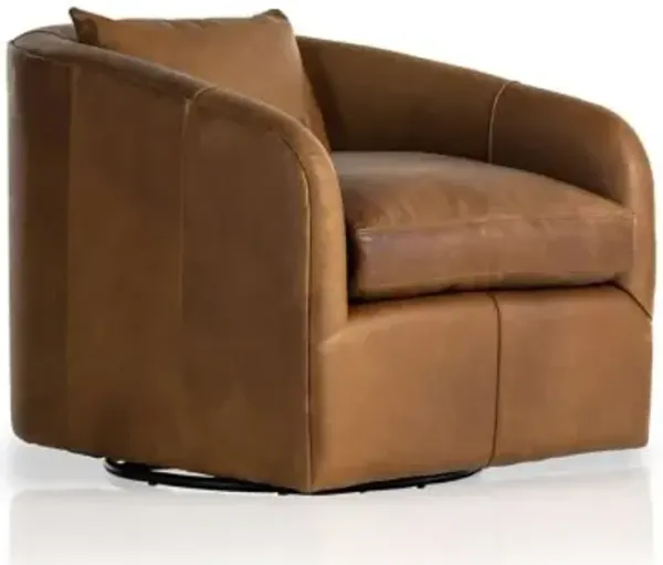 Topanga Leather Swivel Chair