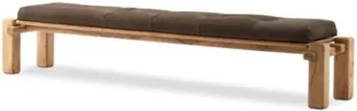 Marcia Leather Accent Bench