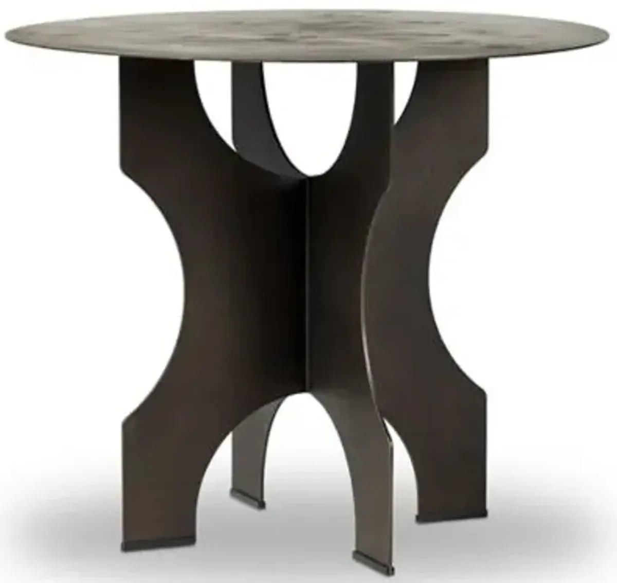 Round Side Table In Solid Iron