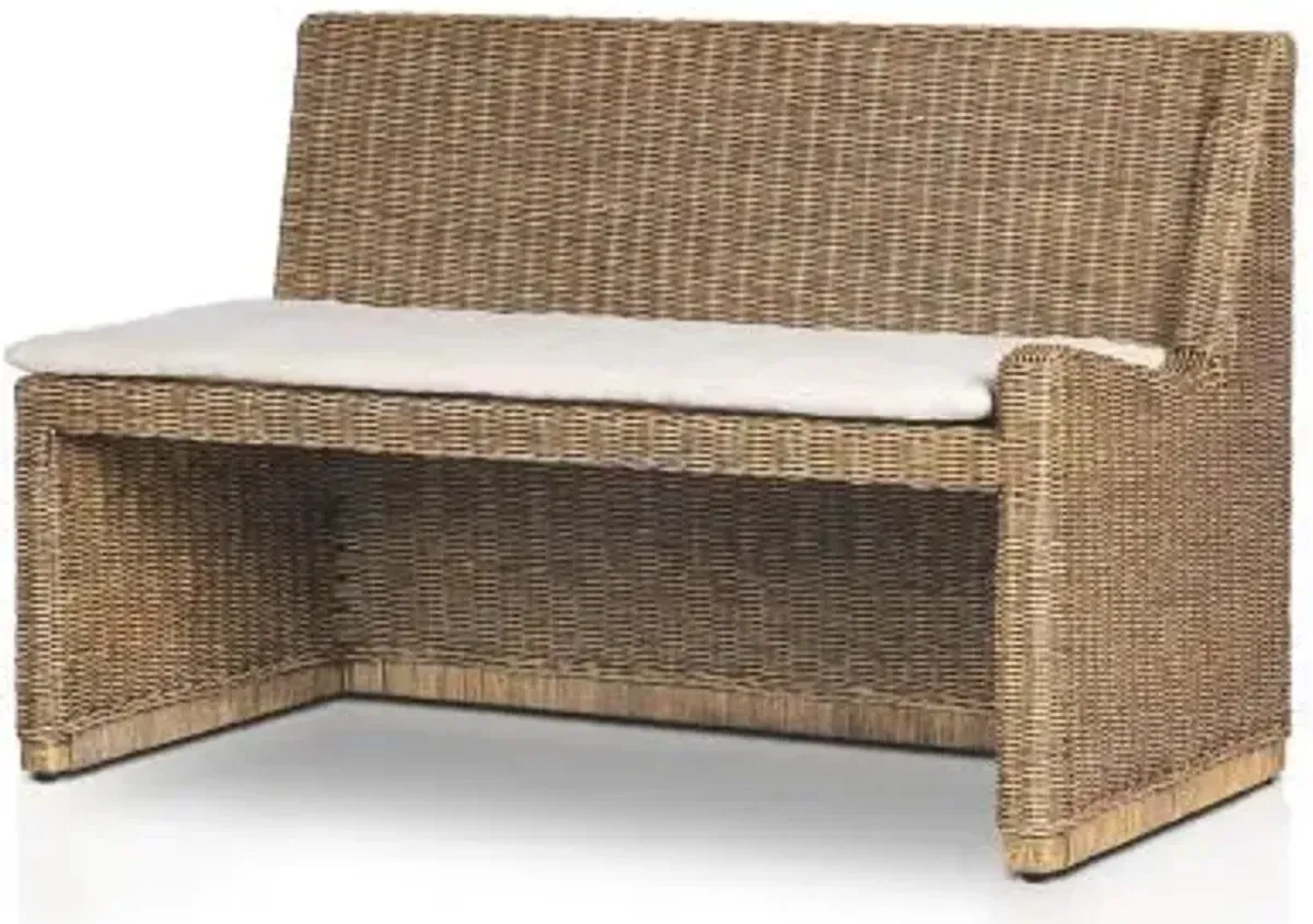 Amber Lewis x Four Hands Senna Woven One Arm Dining Bench