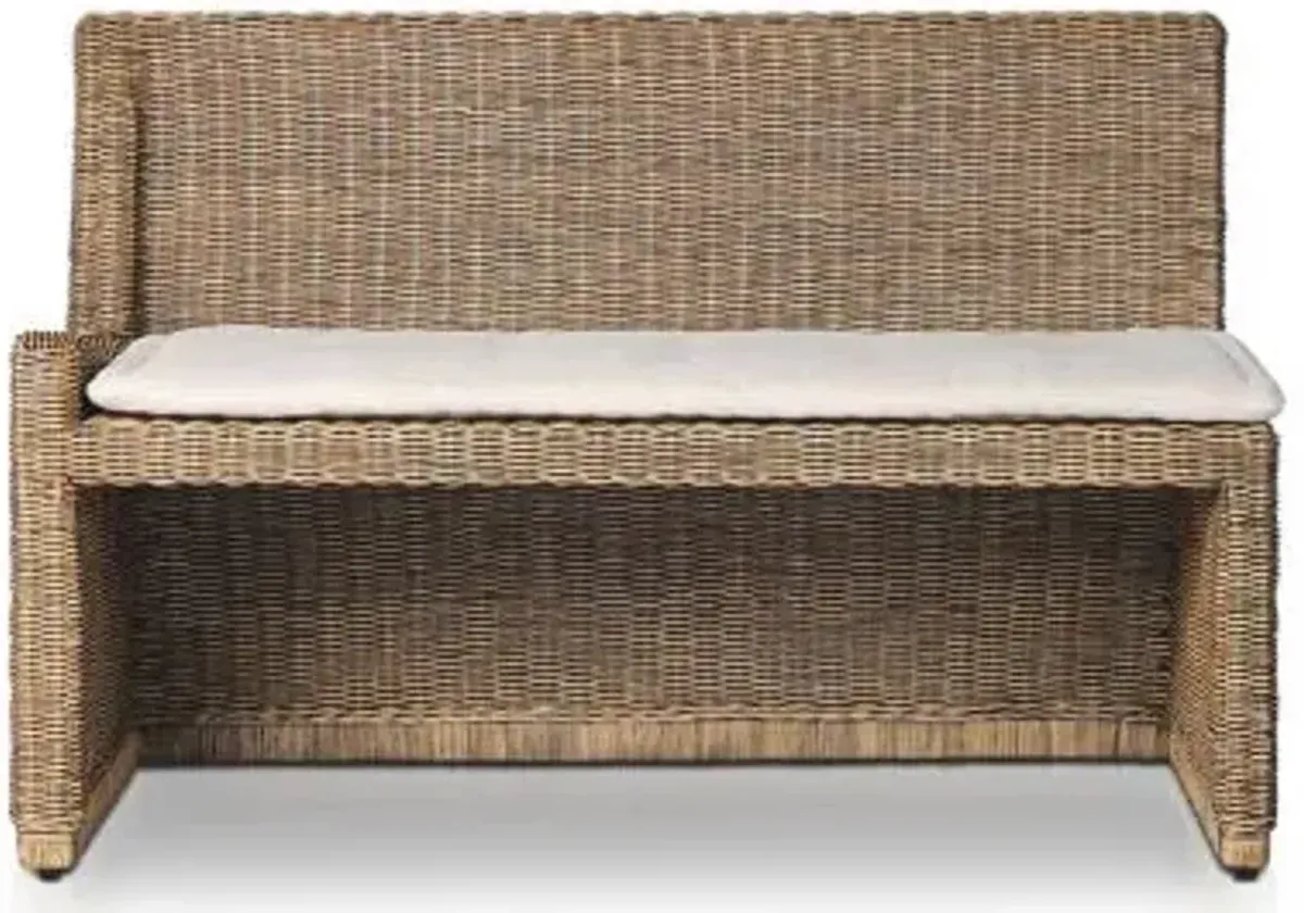 Amber Lewis x Four Hands Senna Woven One Arm Dining Bench