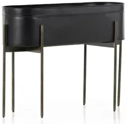 Iron Matte Black / Dark Brass-Finished Iron Legs- Iron Matte Black color