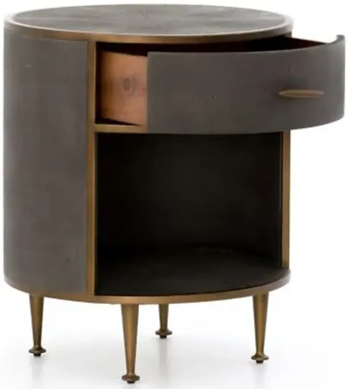 Shagreen Round Nightstand