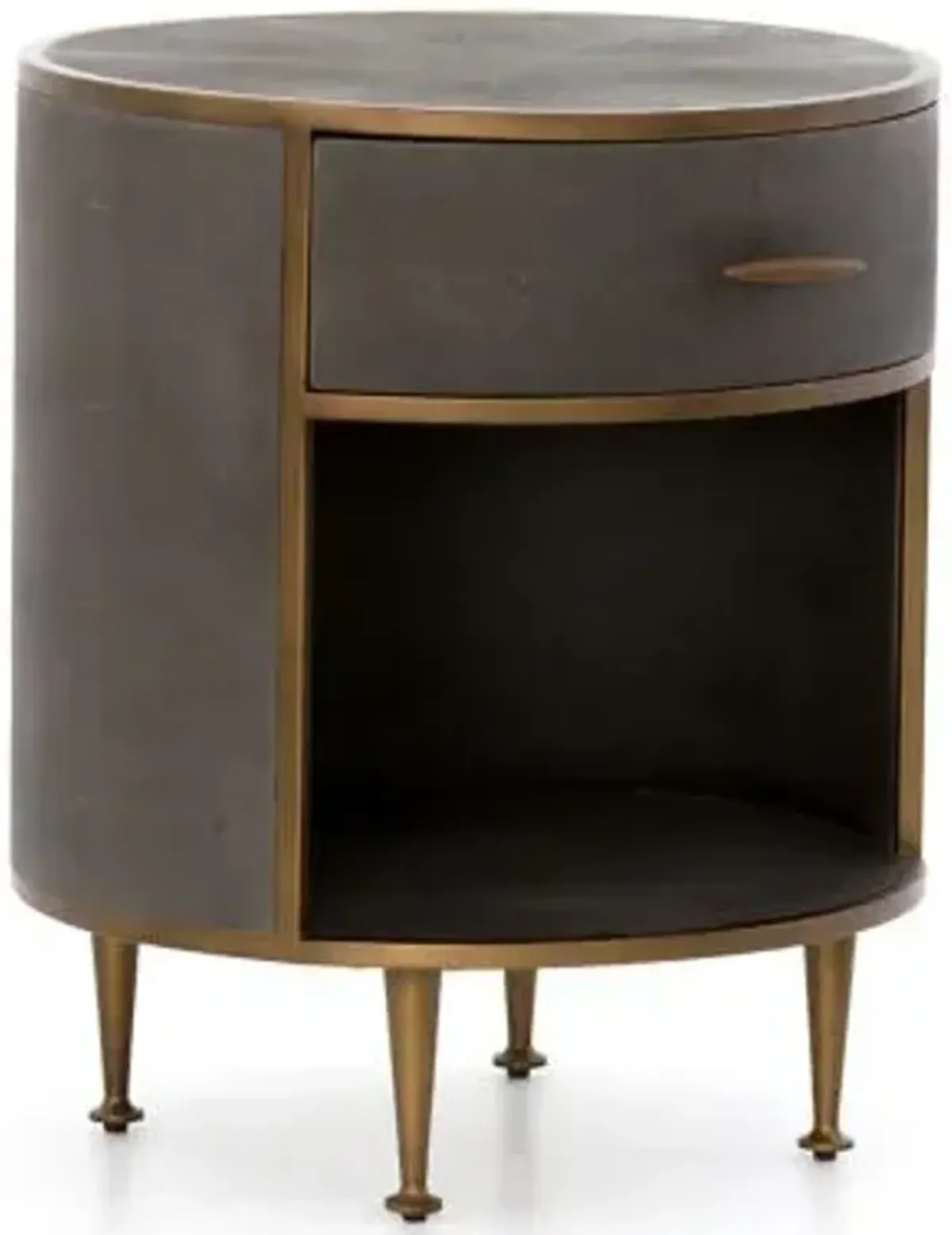 Shagreen Round Nightstand