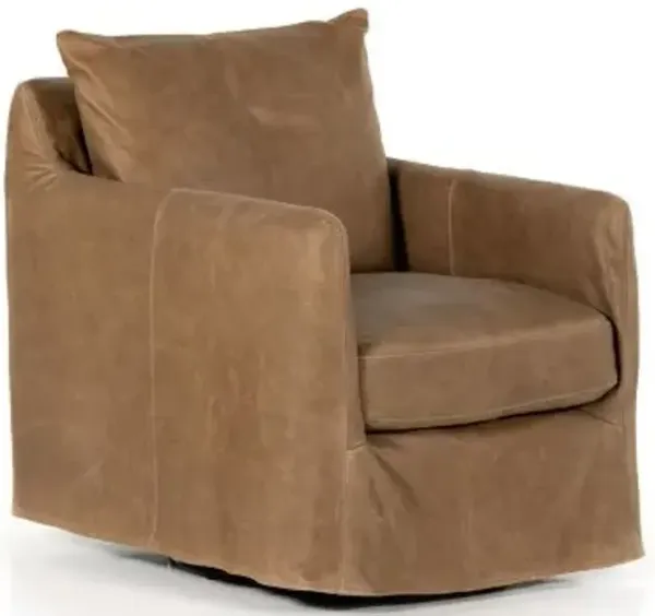 Banks Slipcover Swivel Chair