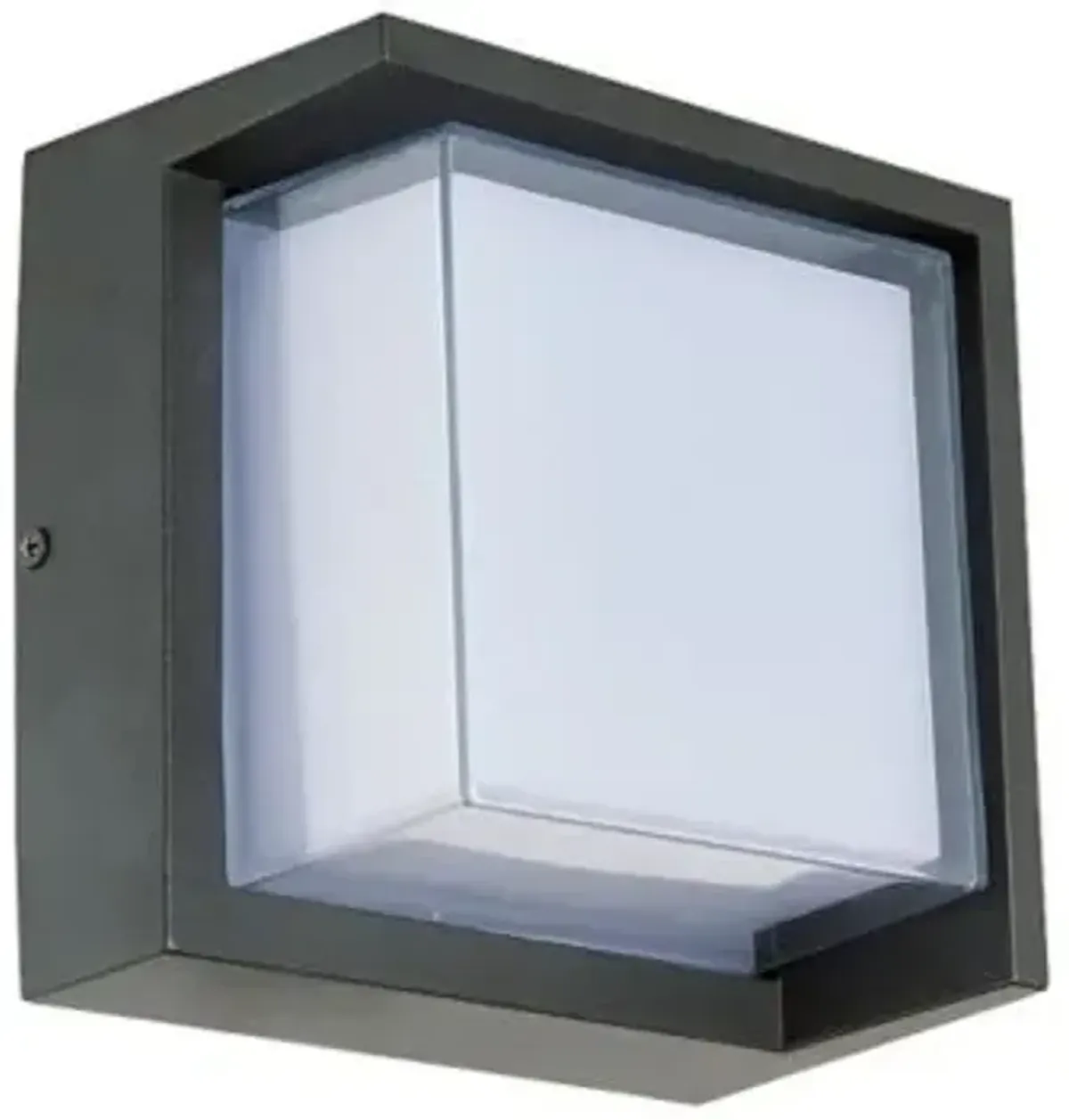 Geo LED Square Outdoor Wall Sconce with Hood