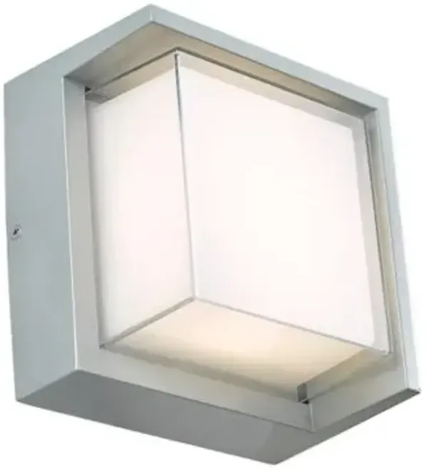 Geo LED Square Outdoor Wall Sconce with Hood