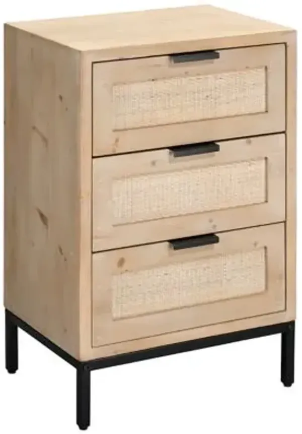 Reed 3 Drawer Side Table