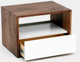 Natural Walnut- Lacquered White / Natural Walnut; Lacquered White color