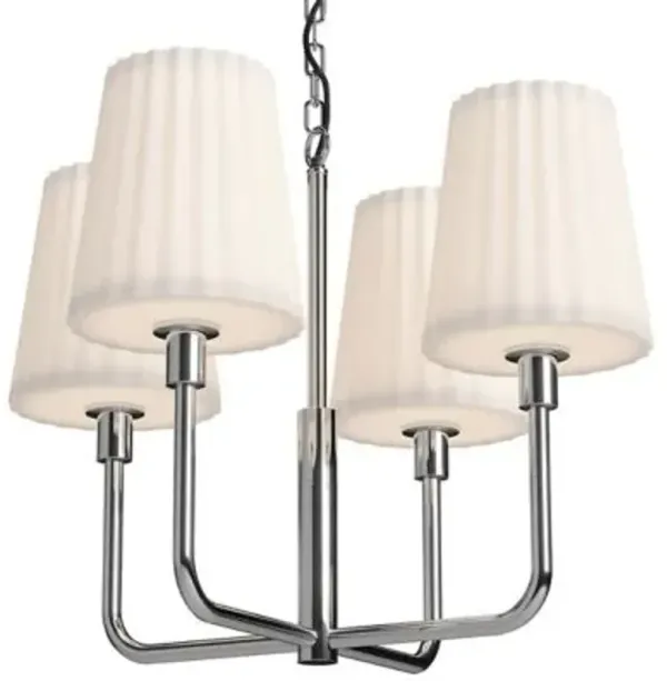 Plisse Opal Matte Glass Chandelier