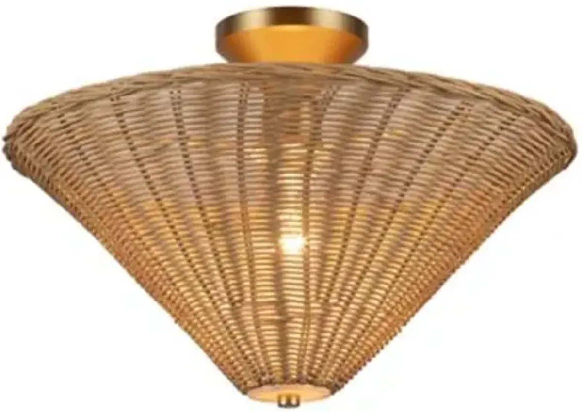 Bridgette Rattan Semi-Flushmount