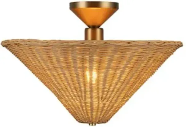 Bridgette Rattan Semi-Flushmount