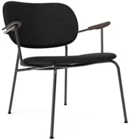 Dark Stained Oak With Sierra Black Leather / Dark Stained Oak- Powder Coated Steel color