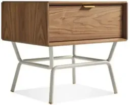 Walnut / Putty Grey / Walnut; Powder Coated; Antique Brass color