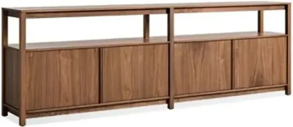 Open Plan Long and Low Bookcase with Storage