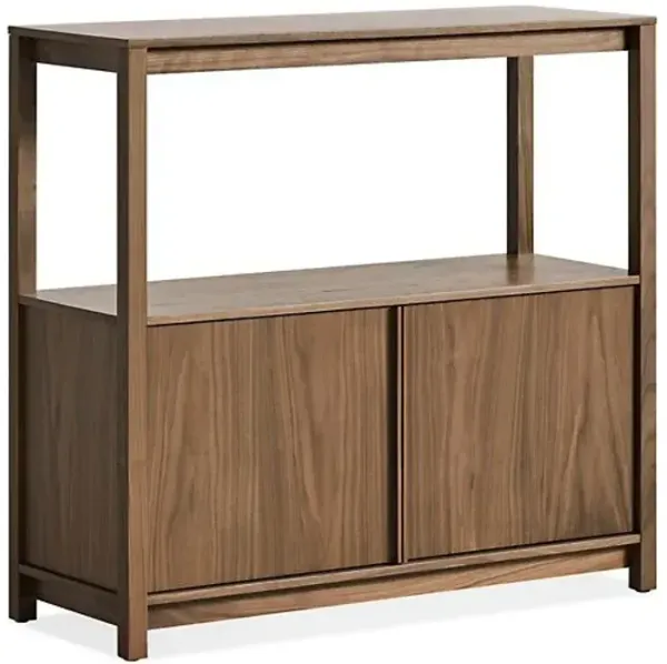 Open Plan Small Low Bookcase with Storage