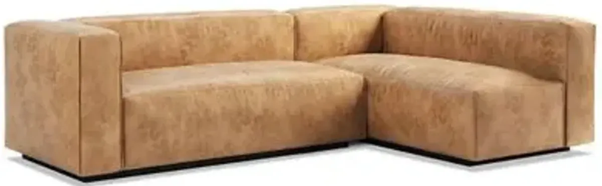 Cleon Small Leather Sectional Sofa