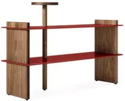 Walnut With Grey Blue / Walnut; Powder-Coated Aluminum color