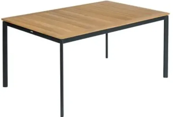 Around Rectangular Outdoor Dining Table with Teak Top