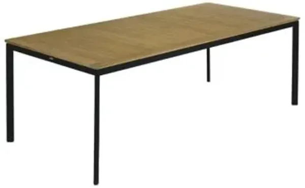 Around Rectangular Outdoor Dining Table with Teak Top