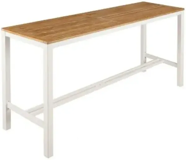 Aura Rectangular Outdoor Bar Table with Teak Top