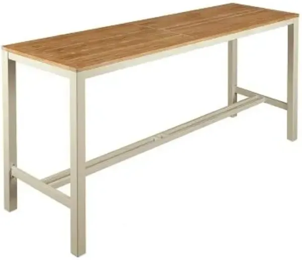 Aura Rectangular Outdoor Bar Table with Teak Top