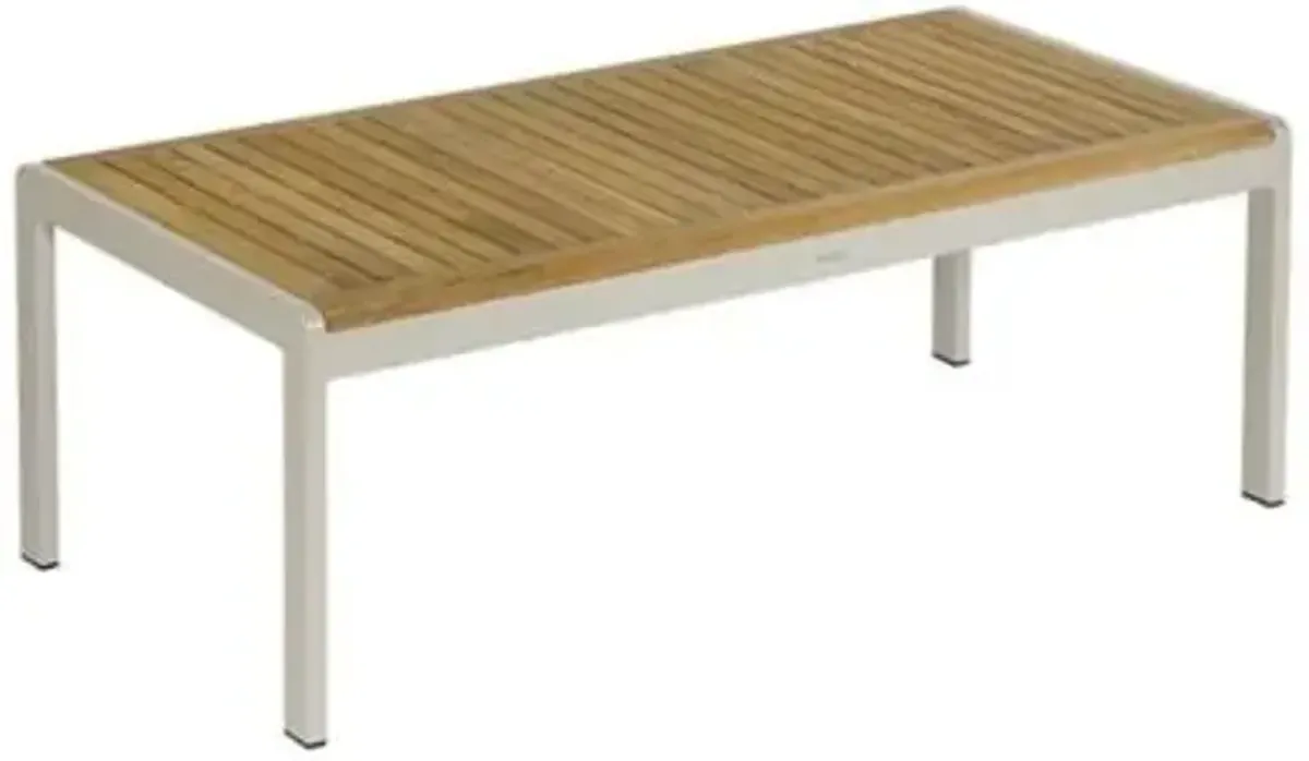 Aura Outdoor Preassembled Coffee Table with Teak Top