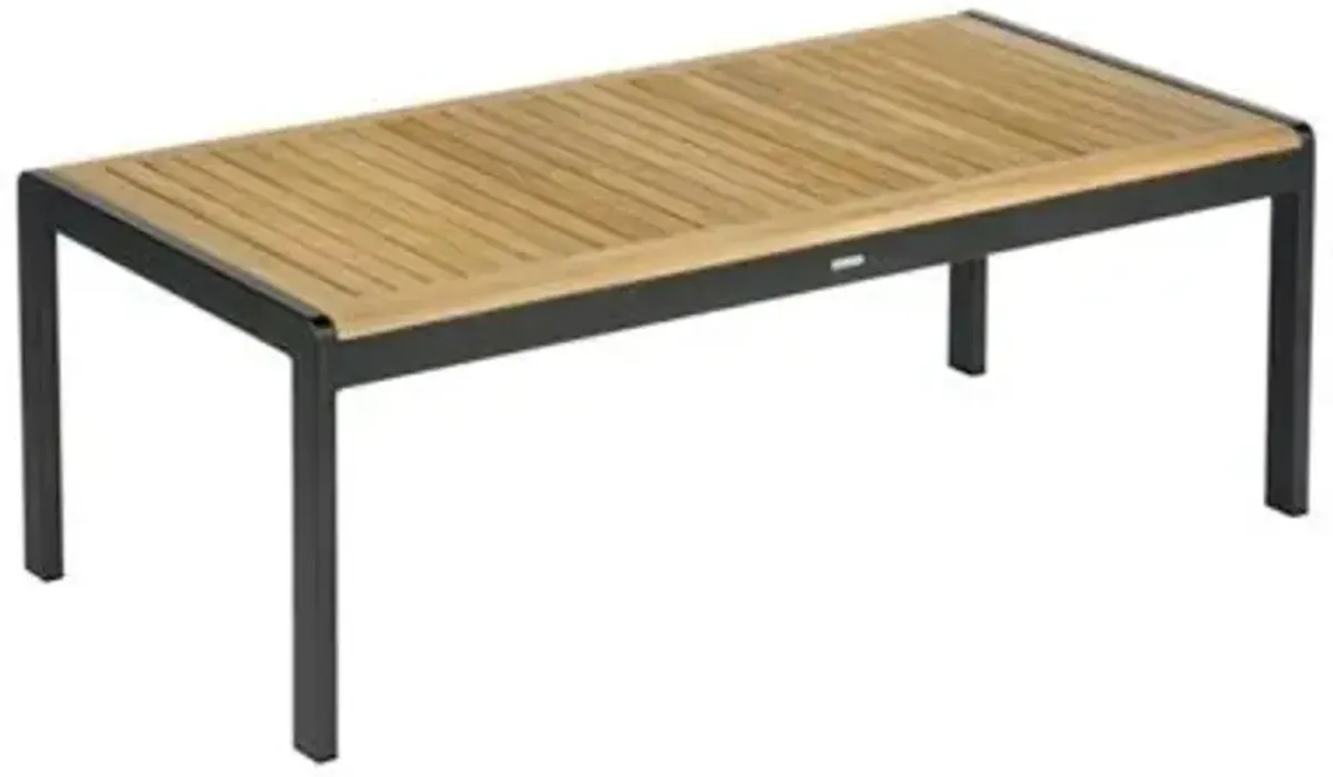 Aura Outdoor Preassembled Coffee Table with Teak Top