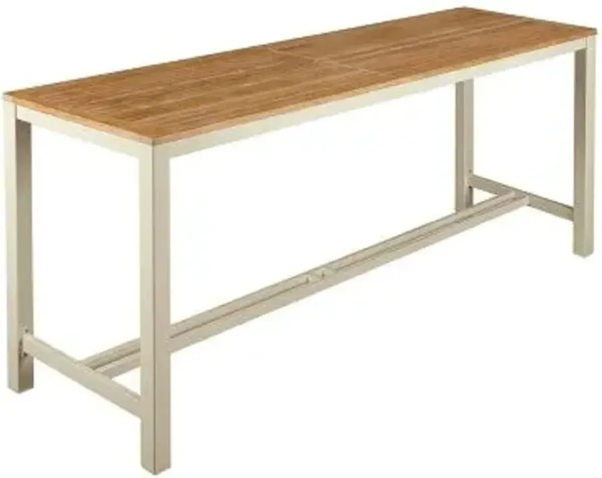 Aura Rectangular Outdoor Counter Table with Teak Top