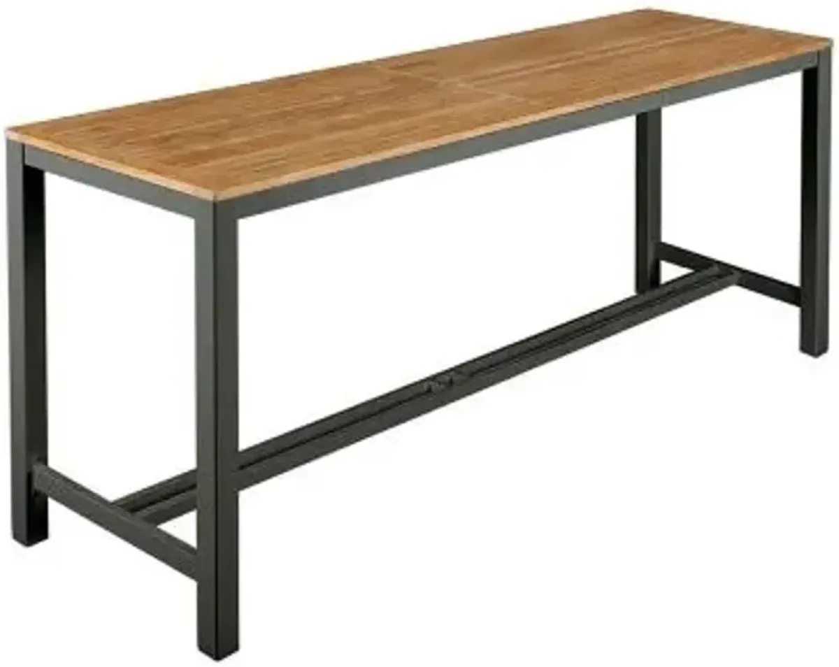 Aura Rectangular Outdoor Counter Table with Teak Top