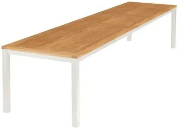 Aura Rectangular Outdoor Dining Table with Teak Top