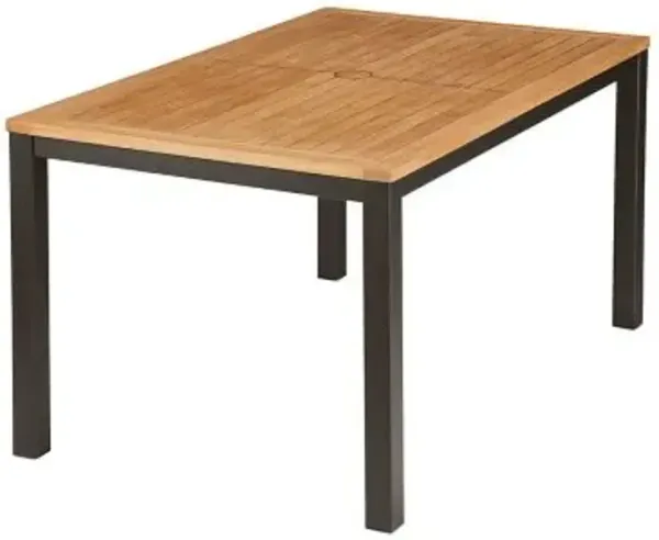 Aura Rectangular Outdoor Dining Table with Teak Top