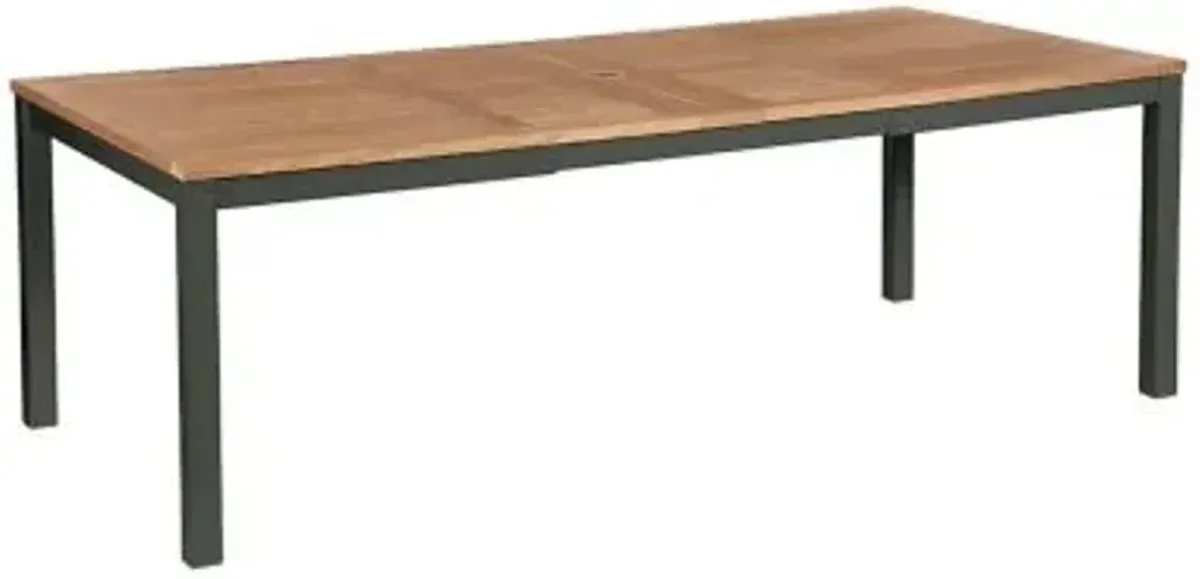 Aura Extending Outdoor Dining Table with Teak Top