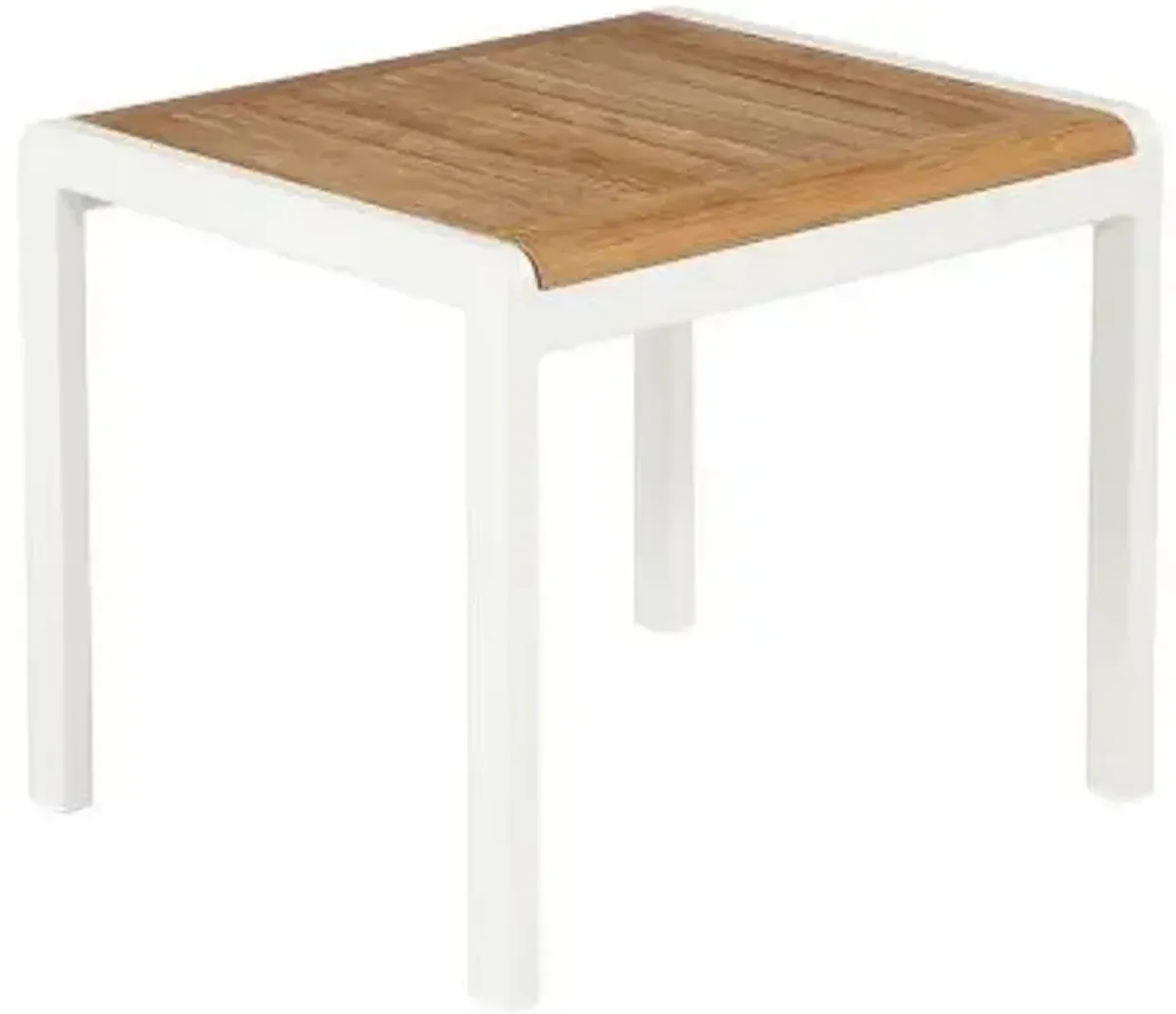 Aura Outdoor Side Table with Teak Top