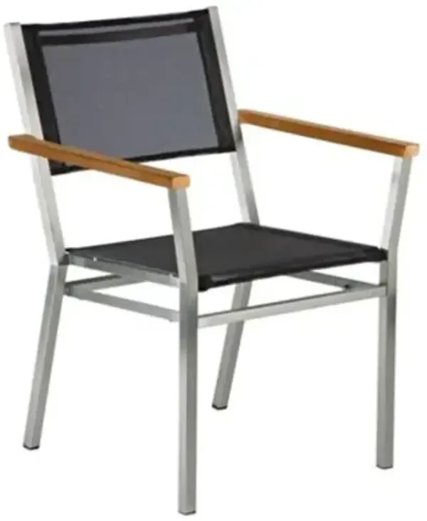 Equinox Outdoor Dining Armchair with Teak Arms
