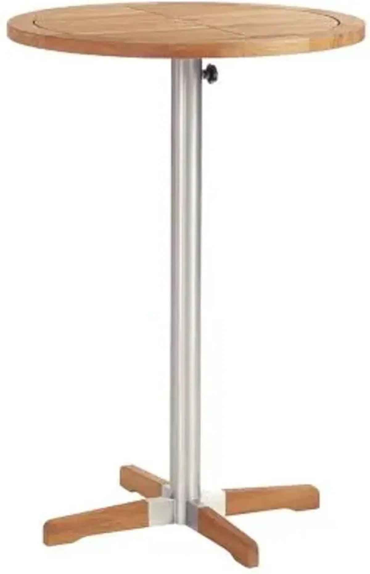 Equinox Round Outdoor Bar Bistro Table with Teak Top