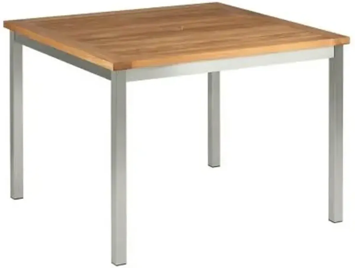 Equinox Square Outdoor Dining Table with Teak Top