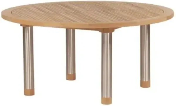 Equinox Round Outdoor Dining Table with Teak Top