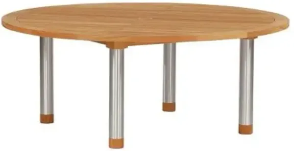 Equinox Round Outdoor Dining Table with Teak Top