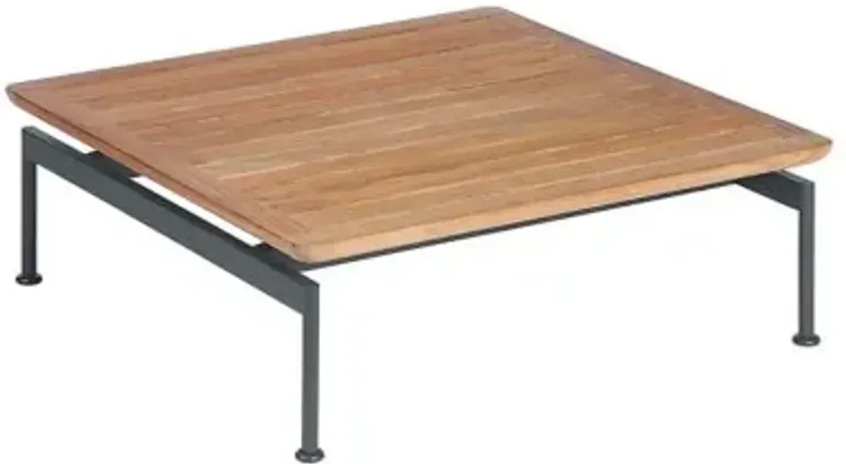 Layout Low Square Outdoor Table with Teak Top
