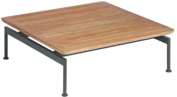 Layout Low Square Outdoor Table with Teak Top