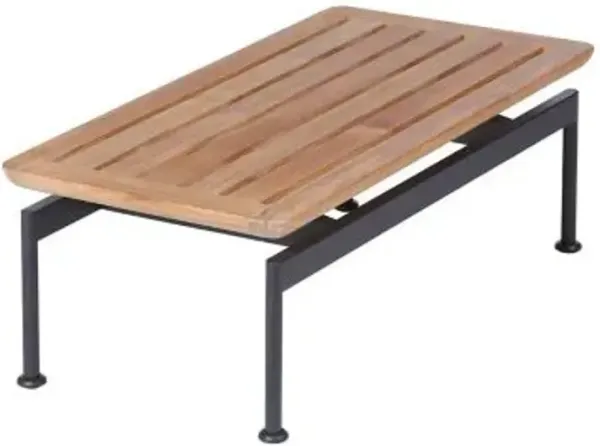 Layout Narrow Outdoor Coffee Table with Teak Top
