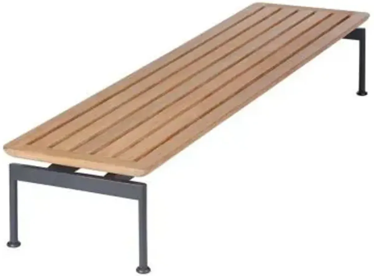 Layout Narrow Outdoor Coffee Table with Teak Top